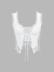 Fly Away Fairytale Lace Trim Crop Cami Top