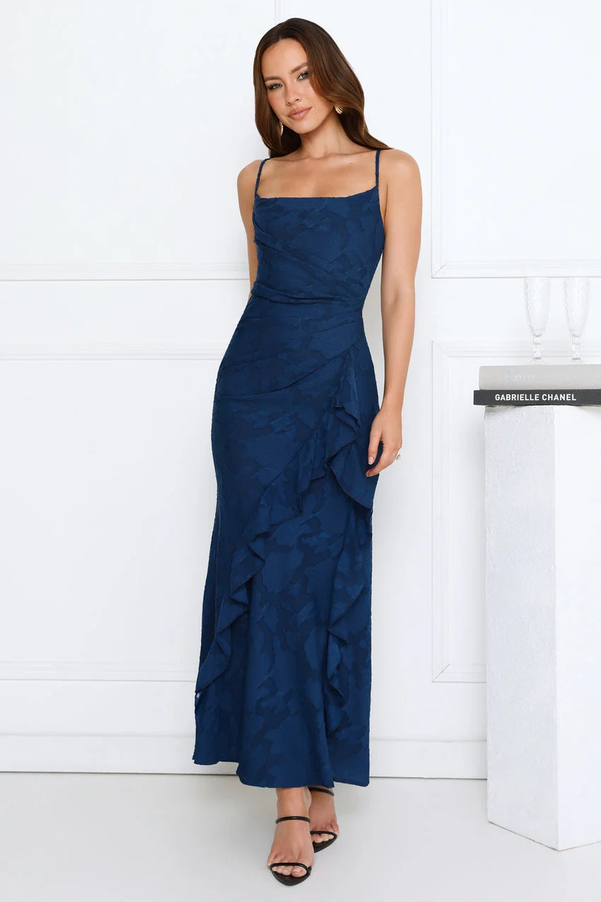 Fresh Rosebud Maxi Dress Navy