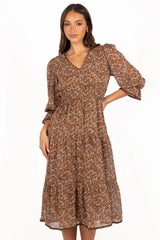 Simone Midi Dress - Camel