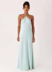 Samaria Halter Maxi Dress Blue