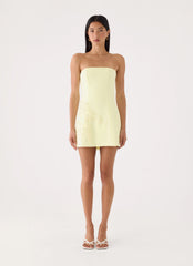 Marta Strapless Mini Dress - Yellow