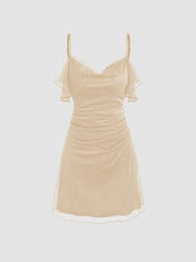 Sequin Ruched Mini Dress